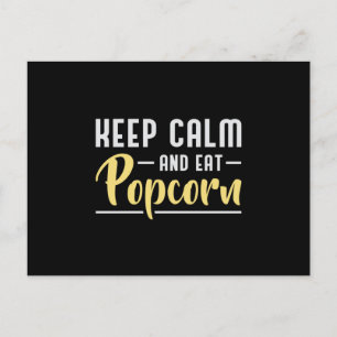 Carte Postale Popcorn Day Cinema Movie Snack Conserver le calme