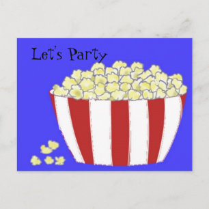 Carte Postale Popcorn - Invitation à fêter