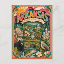 PopCut États Arkansas Coloré Art en Papier 3D