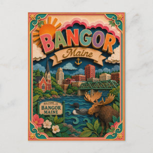 Carte Postale PopCut États Bangor Maine Art Papier