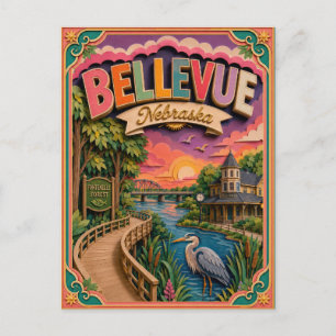 Carte Postale PopCut États Bellevue Nebraska Art Papier