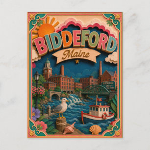Carte Postale PopCut États Biddeford Maine Art Papier
