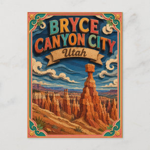 Carte Postale PopCut États Bryce Canyon City Utah Art Papier