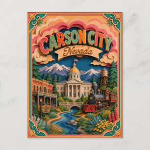 Carte Postale PopCut États Carson City Nevada Art Papier