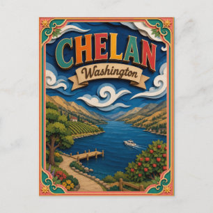 Carte Postale PopCut États Chelan Washington Art Papier