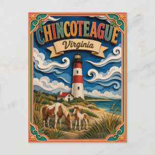 Carte Postale PopCut États Chincoteague Virginie Art Papier