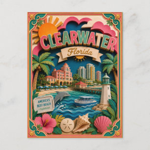 Carte Postale PopCut États Clearwater Floride Art Papier