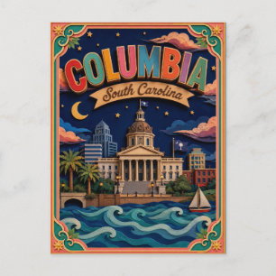 Carte Postale PopCut États Columbia Caroline du Sud Art Papier