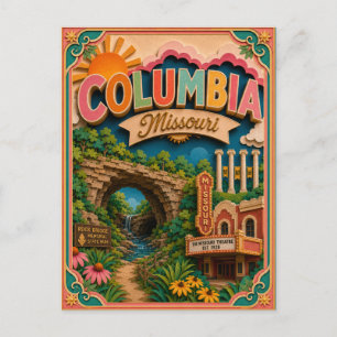 Carte Postale PopCut États Columbia Missouri Art Papier