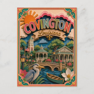 Carte Postale PopCut États Covington Louisiane Art Papier