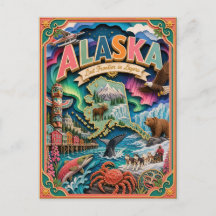 PopCut États d'Alaska Coloré Art en Papier 3D