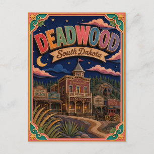 Carte Postale PopCut États Deadwood Dakota du Sud Art Papier
