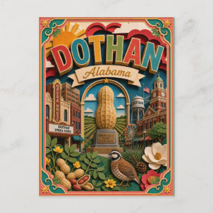 Carte Postale PopCut États Dothan Alabama Art Papier