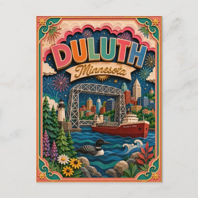 Carte Postale PopCut États Duluth Minnesota Art Papier (Devant)