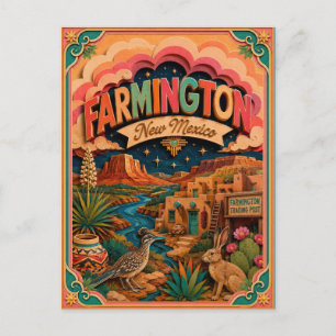 Carte Postale PopCut États Farmington Nouveau-Mexique Art Papier