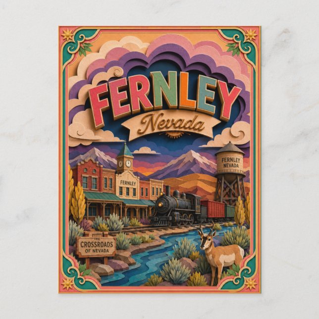 Carte Postale PopCut États Fernley Nevada Art Papier (Devant)