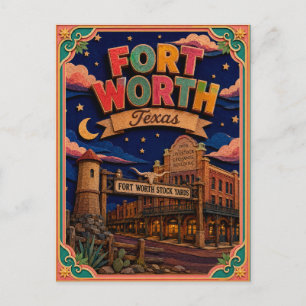 Carte Postale PopCut États Fort Worth Texas Art Papier