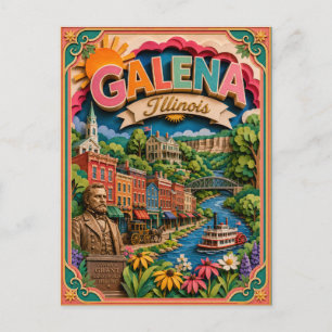 Carte Postale PopCut États Galena Illinois Art Papier
