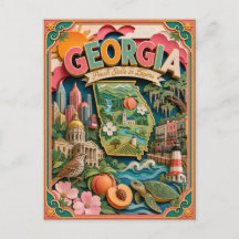 PopCut États Géorgie Art en Papier 3D Coloré