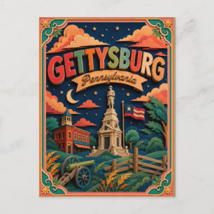 Carte Postale PopCut États Gettysburg Pennsylvanie Art Papier