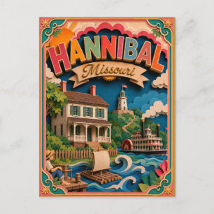 Carte Postale PopCut États Hannibal Missouri Art Papier
