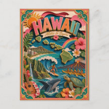 PopCut États Hawaï Art en Papier 3D Coloré