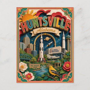 Carte Postale PopCut États Huntsville Alabama Art Papier