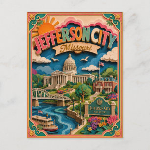 Carte Postale PopCut États Jefferson City Missouri Art Papier