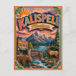 Carte Postale PopCut États Kalispell Montana Art Papier