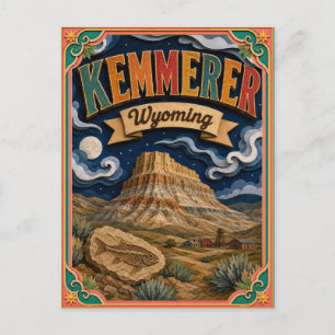 Carte Postale PopCut États Kemmerer Wyoming Art Papier