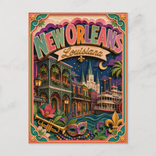 Carte Postale PopCut États La Nouvelle-Orléans Louisiane Art Pap