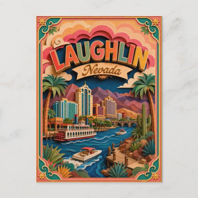 Carte Postale PopCut États Laughlin Nevada Art Papier (Devant)