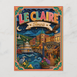 Carte Postale PopCut États Le Claire Iowa Art Papier