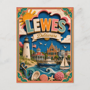 Carte Postale PopCut États Lewes Delaware Art Papier