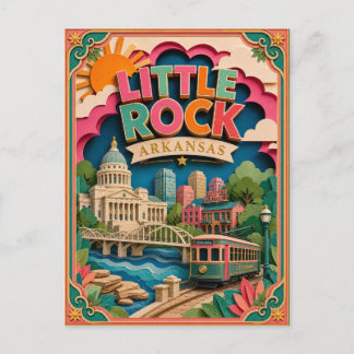 Carte Postale PopCut États Little Rock Arkansas Art Papier