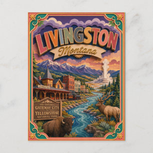 Carte Postale PopCut États Livingstony Montana Art Papier