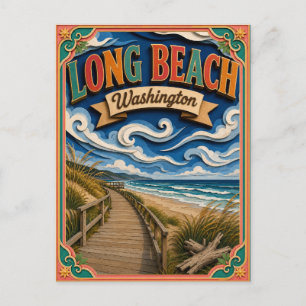 Carte Postale PopCut États Long Beach Washington Art Papier