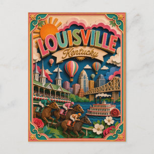 Carte Postale PopCut États Louisville Kentucky Art Papier
