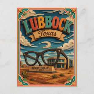 Carte Postale PopCut États Lubbock Texas Art Papier