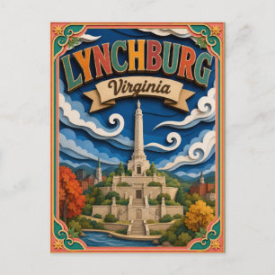 Carte Postale PopCut États Lynchburg Virginie Art Papier