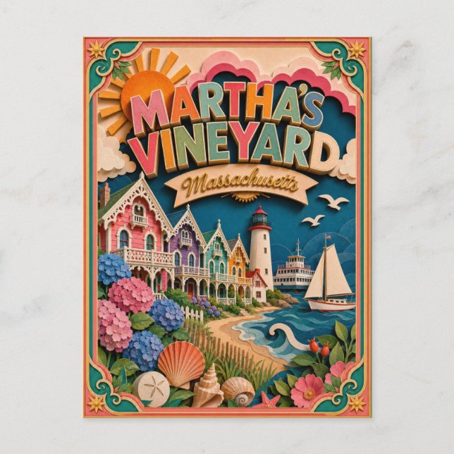 Carte Postale PopCut États Martha's Vineyard Massachusetts (Devant)