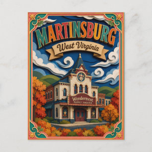 Carte Postale PopCut États Martinsburg Virginie-Occidentale Art 