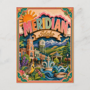 Carte Postale PopCut États Meridian Idaho Art Papier
