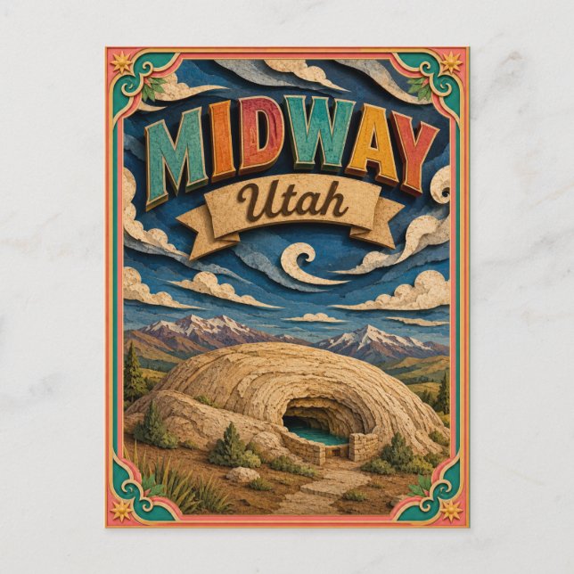 Carte Postale PopCut États Midway Utah Art Papier (Devant)
