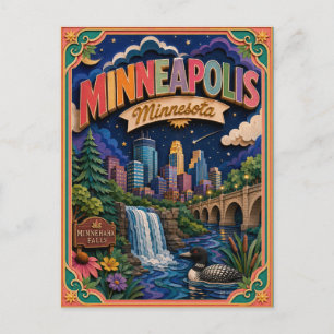 Carte Postale PopCut États Minneapolis Minnesota Art Papier