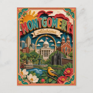 Carte Postale PopCut États Montgomery Alabama Art Papier
