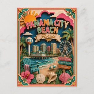 Carte Postale PopCut États Panama City Beach Floride Art en Papi