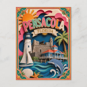 Carte Postale PopCut États Pensacola Floride Art Papier