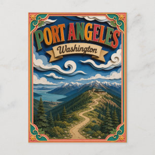 Carte Postale PopCut États Port Angeles Washington Art Papier