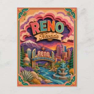 Carte Postale PopCut États Reno Nevada Art Papier